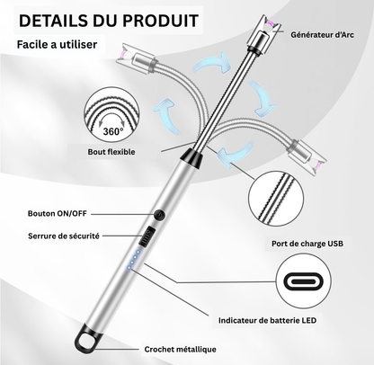 PowerLux™ - Briquet électrique Intelligent USB-C